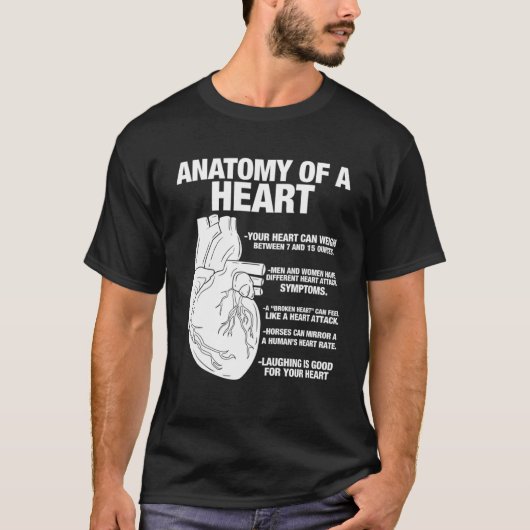 Anatomische hart koele cardioloog t-shirt (Voorkant)