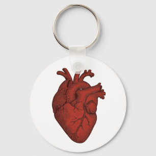 Anatomische Hart Kunst Sleutelhanger – Vintage Rod