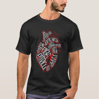 Anatomische hart Medische delen van het hart voor  T-shirt