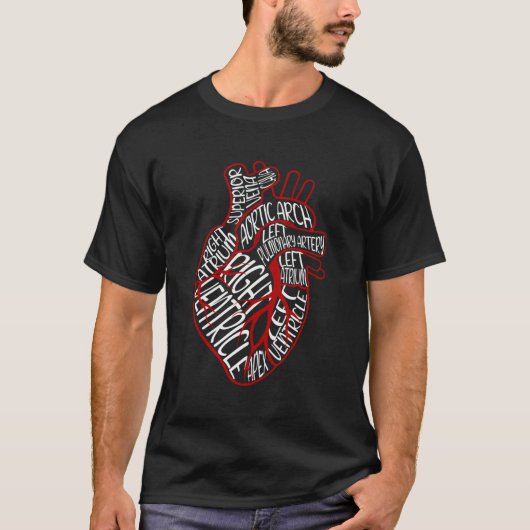 Anatomische hart Medische delen van het hart voor  T-shirt (Voorkant)