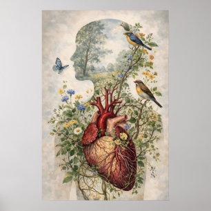 Anatomische Hart Mind Poster, Botanische Anatomie Poster