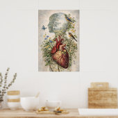 Anatomische Hart Mind Poster, Botanische Anatomie Poster (Keuken)