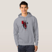 Anatomische Hart Schets Trash Polka Kunst Hoodie (Voorkant volledig)