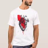 Anatomische Hart Schets Trash Polka Kunst T-Shirt (Voorkant)