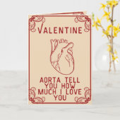 Anatomische Hart Valentijn Grappig Vintage Stijl Kaart (Gele Bloem)