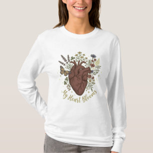 Anatomische Hart Wilde Bloemen Boeket Esthetiek T-shirt