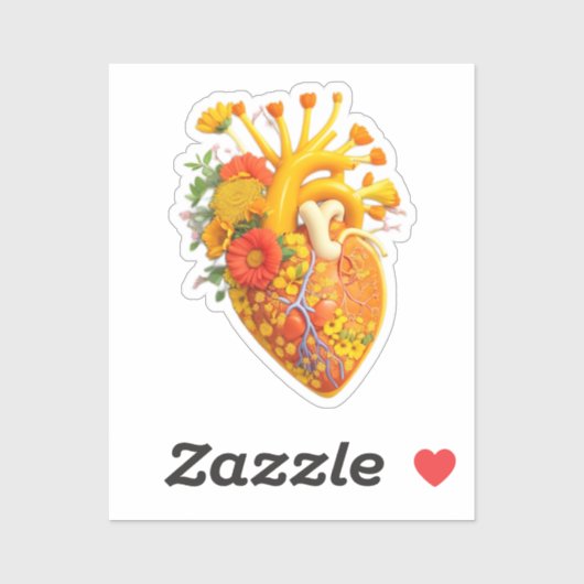 Anatomische hartbloemen sticker (Vel)