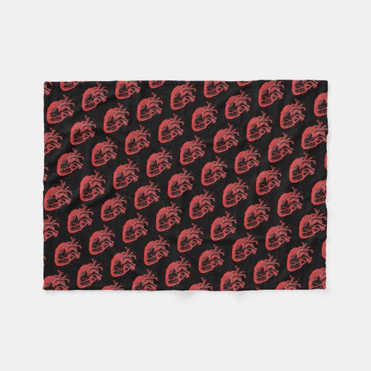 Anatomische harten Horror Red Black Cozy Blanket Fleece Deken (Voorkant (Horizontaal))