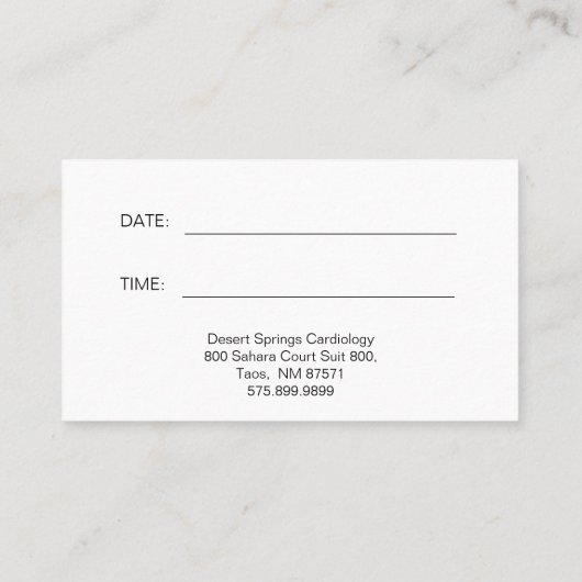 Anatomische hartillustratie Cardioloog Visitekaartje (Achterkant)