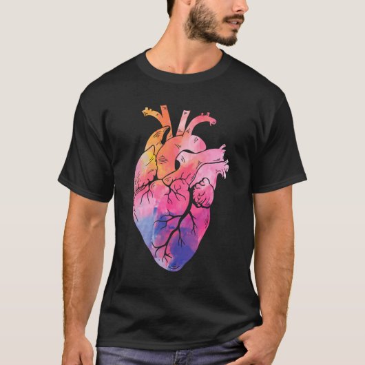 Anatomische hartkleurige pasta-anatomische cardiol t-shirt (Voorkant)