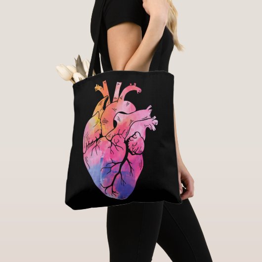 Anatomische hartkleurige pasta-anatomische cardiol tote bag (Dichtbij)