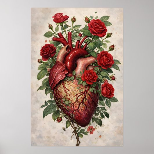 Anatomische Hartrozen Poster, Botanisch Poster (Voorkant)