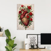 Anatomische Hartrozen Poster, Botanisch Poster (Thuiskantoor)