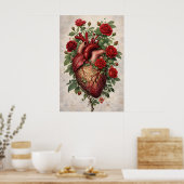 Anatomische Hartrozen Poster, Botanisch Poster (Keuken)