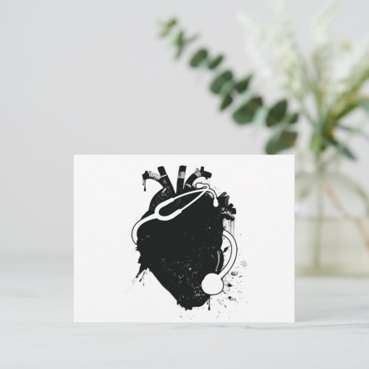 anatomische hartstethoscoop briefkaart (Staand voorkant)