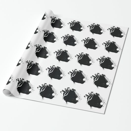 anatomische hartstethoscoop cadeaupapier (Uitgerold)