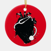 anatomische hartstethoscoop keramisch ornament (Voorkant)