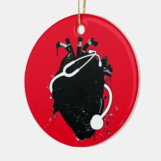 anatomische hartstethoscoop keramisch ornament (Links)