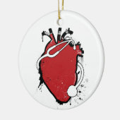 anatomische hartstethoscoop keramisch ornament (Links)
