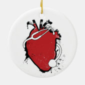 anatomische hartstethoscoop keramisch ornament (Achterkant)