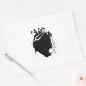 anatomische hartstethoscoop ovale sticker (Envelop)