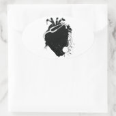 anatomische hartstethoscoop ovale sticker (Tas)