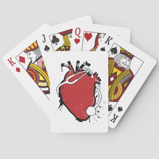anatomische hartstethoscoop pokerkaarten (Achterkant)