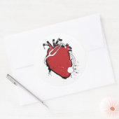 anatomische hartstethoscoop ronde sticker (Envelop)