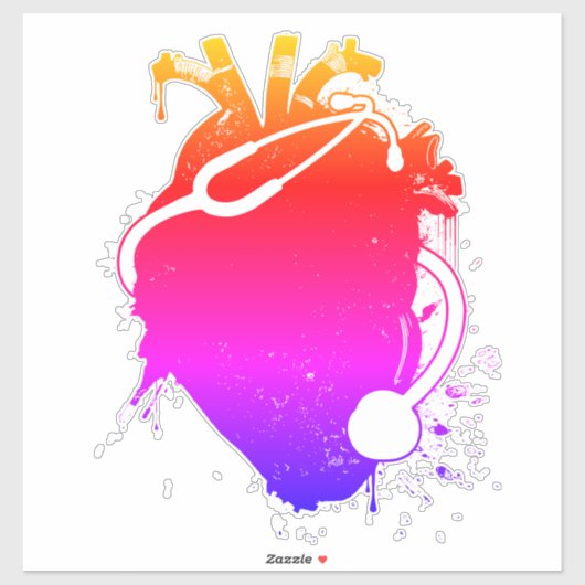 anatomische hartstethoscoop sticker (Vel)
