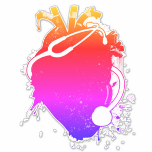 anatomische hartstethoscoop sticker