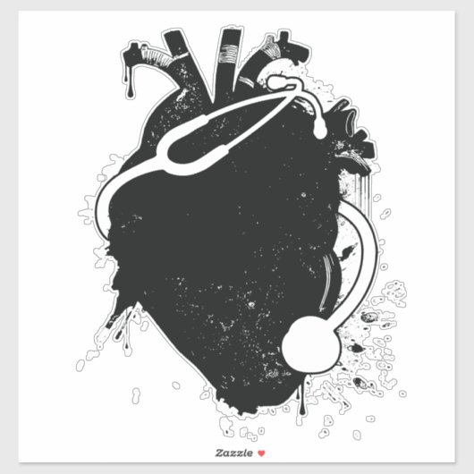 anatomische hartstethoscoop sticker (Vel)
