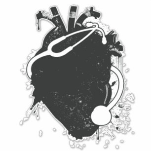 anatomische hartstethoscoop sticker