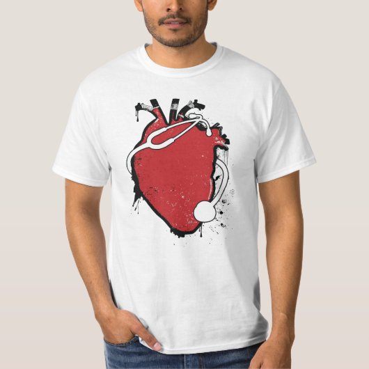 anatomische hartstethoscoop t-shirt (Voorkant)