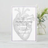 Anatomische heart Gothic Wedding Invitations Kaart (Staand voorkant)