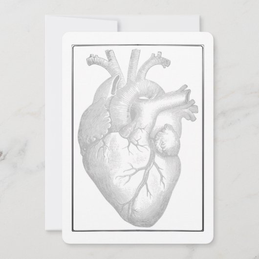 Anatomische heart Gothic Wedding Invitations Kaart (Achterkant)