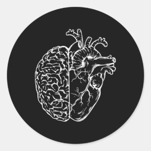 Anatomische Hersenen Hart Verpleegster Leraar Stud Ronde Sticker