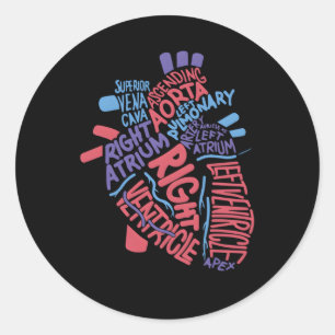 Anatomische Hu He Cardiologie Medisch Hartverpleeg Ronde Sticker