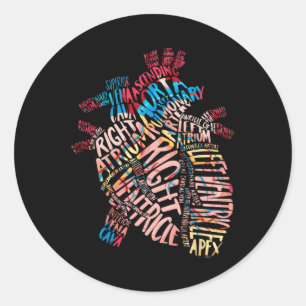 Anatomische humane hartcardiologie ronde sticker