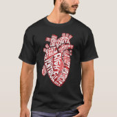 Anatomische humane hartcardiologie t-shirt (Voorkant)