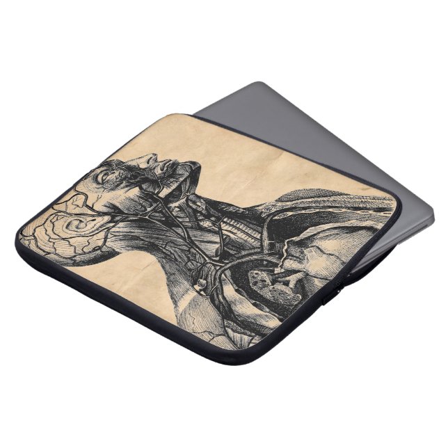 anatomische illustratie van het bovenlichaam laptop sleeve (Voorkant top)