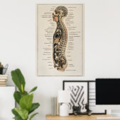 anatomische kaart van het menselijk lichaam poster (Thuiskantoor)