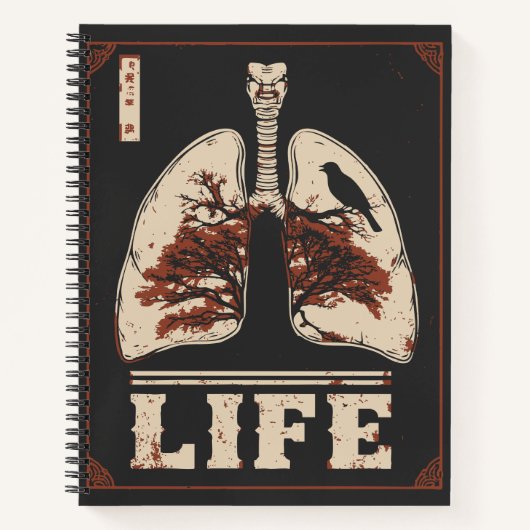  anatomische longen | Breath Life Art Notitieboek (Voorkant)