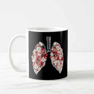 Anatomische longen en bloemen koffiemok