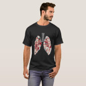 Anatomische longen en bloemen t-shirt (Voorkant volledig)