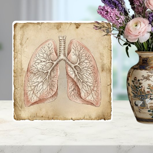 Anatomische Longen Illustratie Schets uit het Verl Tegeltje