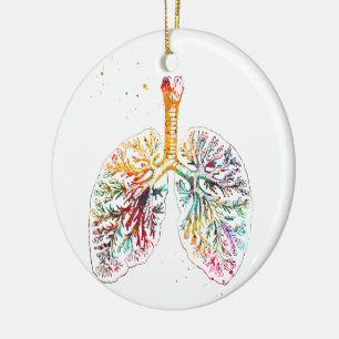 Anatomische longen keramisch ornament