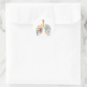 Anatomische longen ronde sticker (Tas)