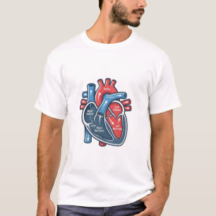 Anatomische Menselijke Hart Schets Medische Illust T-shirt