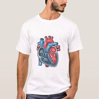 Anatomische Menselijke Hart Schets Medische Illust T-shirt