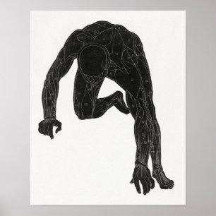 Anatomische studie van de nek van een man poster